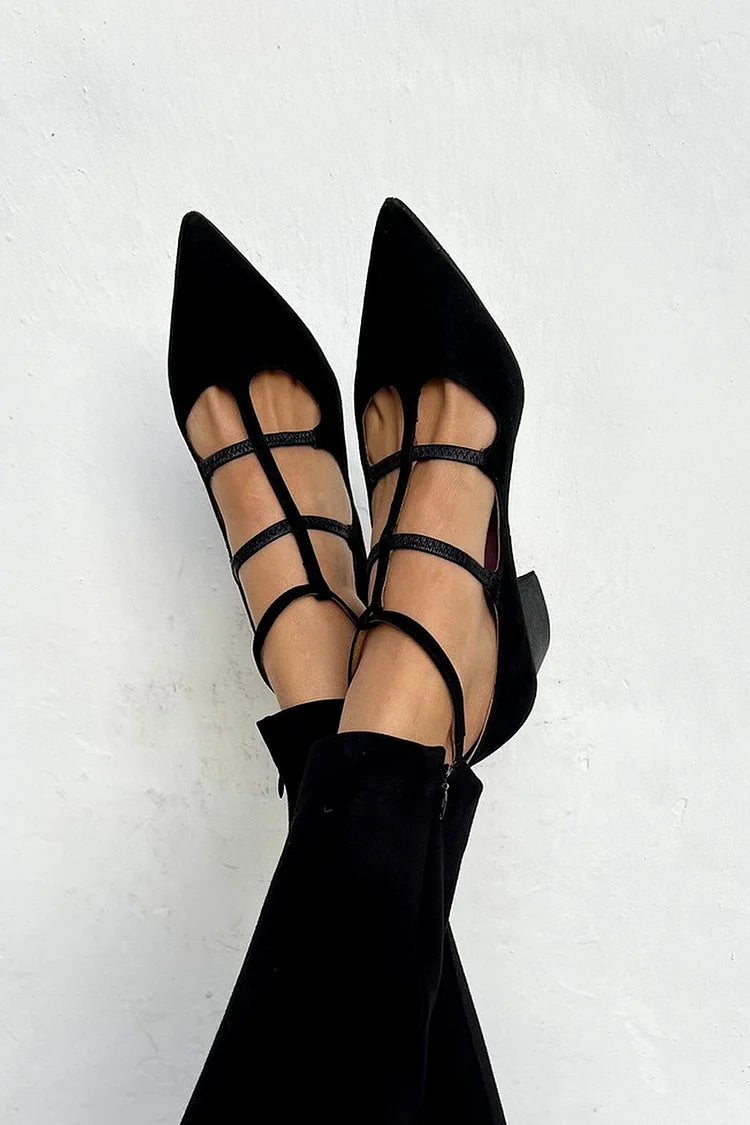 BENEDETTA | Eleganti ballerine stringate a punta per un look raffinato