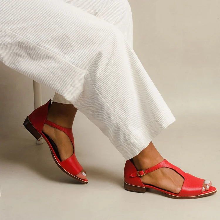 ALBINA | Eleganti sandali bassi aperti con cinturino per un look raffinato