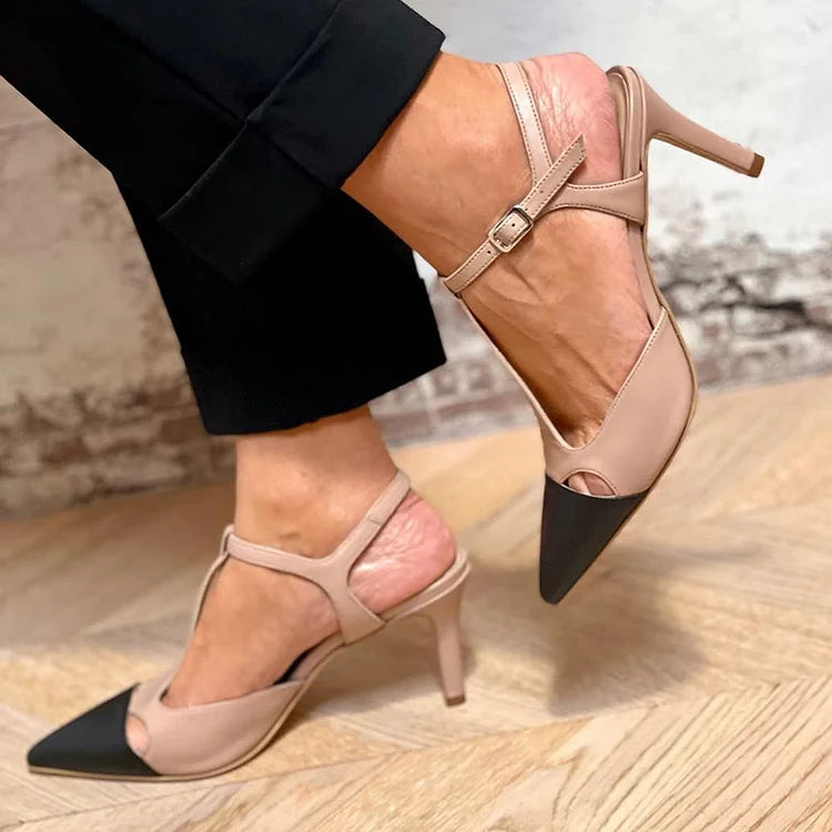 MIRELLA | Élégant Décolleté à Bout Pointu Bicolore pour un Style Sophistiqué