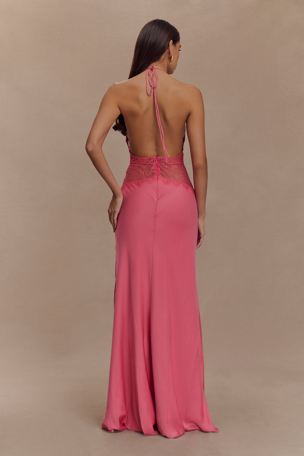 Kalira™ | Satin Lace Maxi Dress