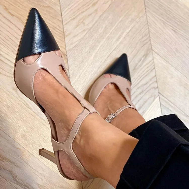 MIRELLA | Élégant Décolleté à Bout Pointu Bicolore pour un Style Sophistiqué