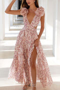 Isadora™ | Ruffle Sleeve Cut-Out Maxi Dress