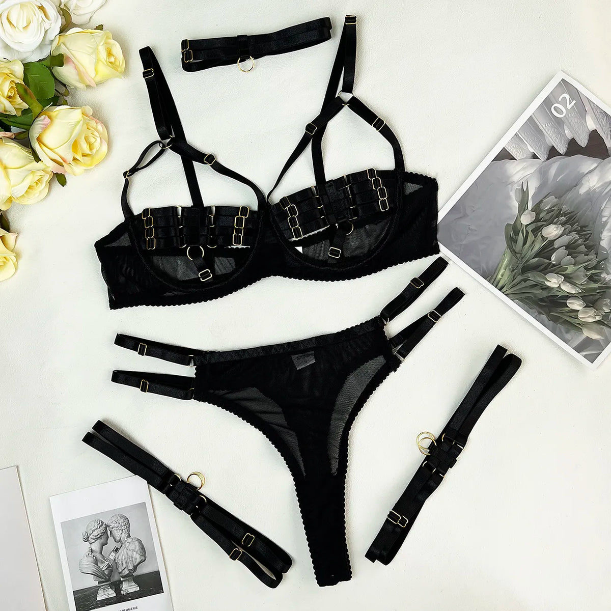 Amanda | Completo intimo 4 pezzi