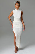 Soraya™ | Textured Asymmetric Midi Dress