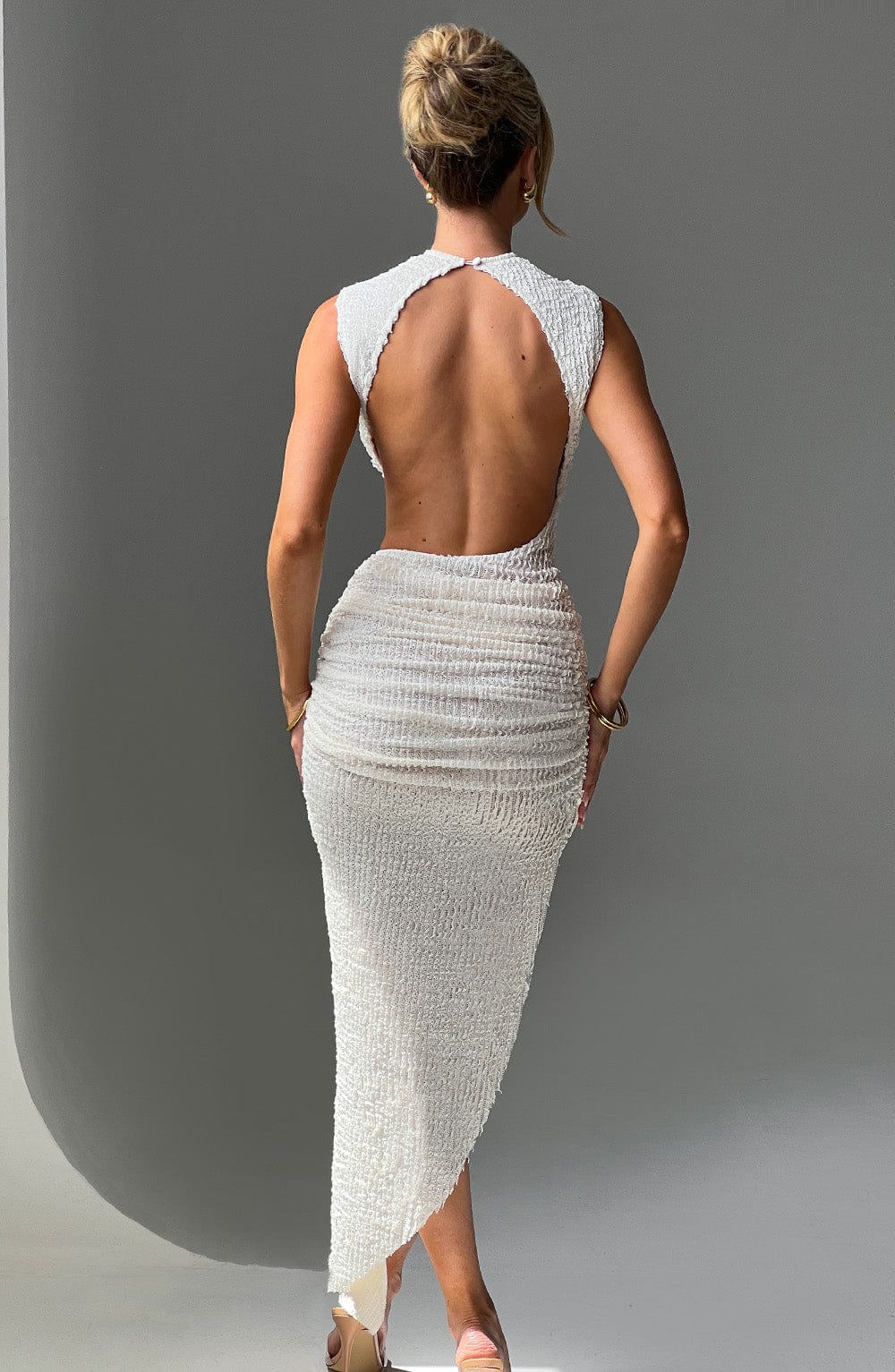 Soraya™ | Textured Asymmetric Midi Dress