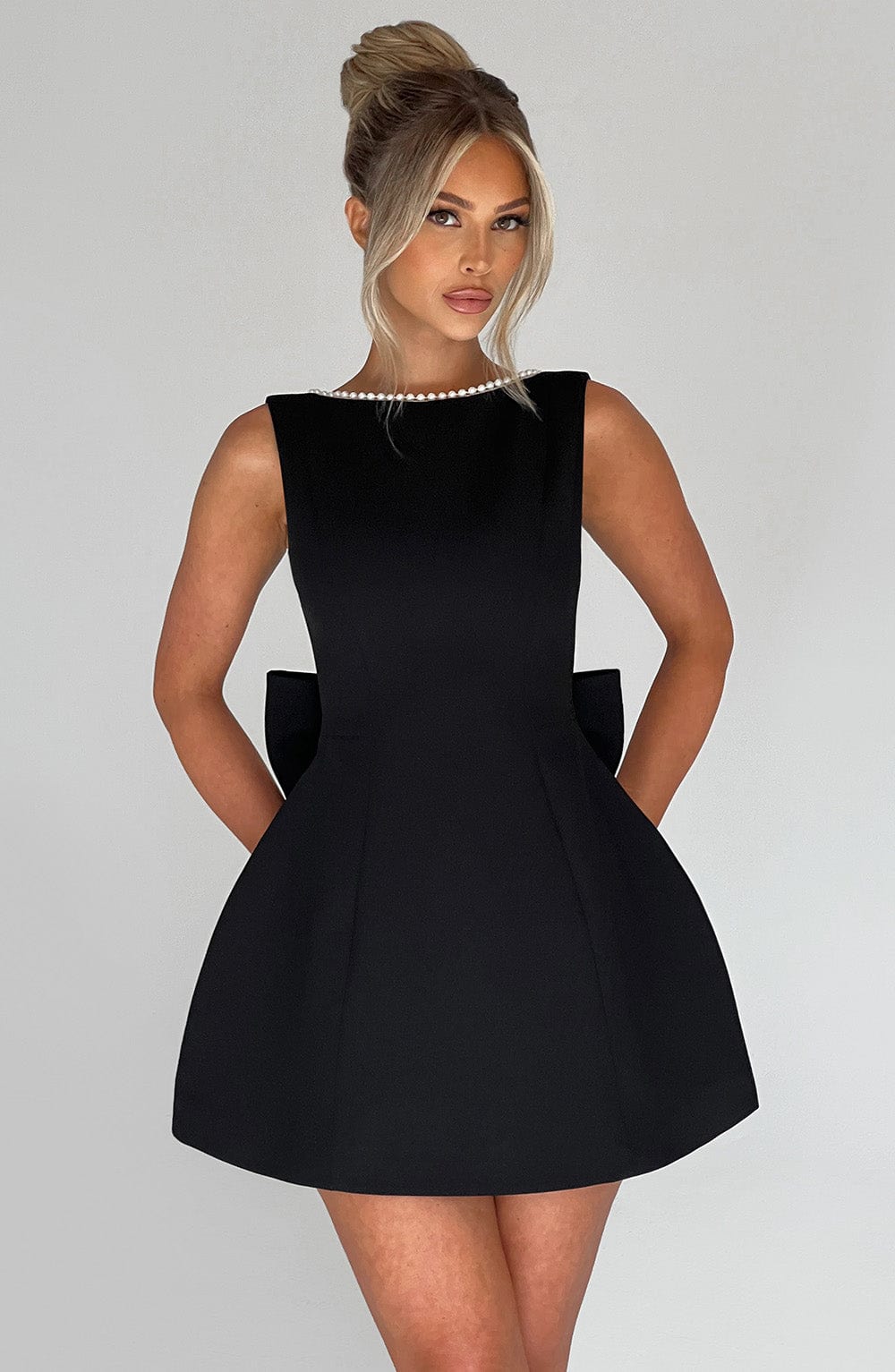Elle™ | Pearl Bow Mini Dress