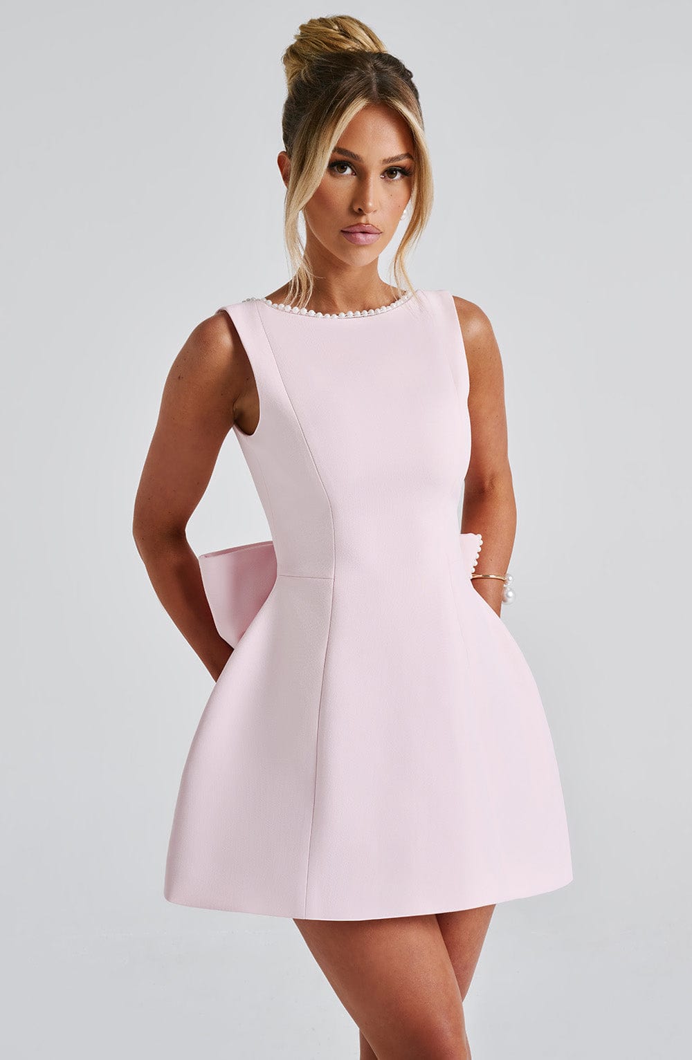 Elle™ | Pearl Bow Mini Dress